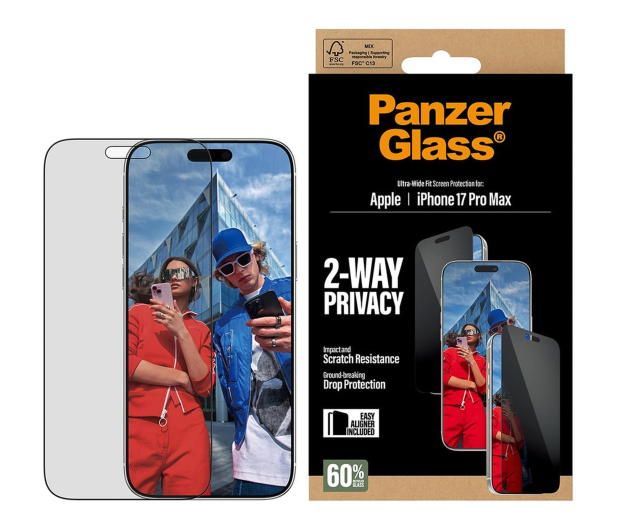 PanzerGlass Ultra-Wide Fit EasyAligner do iPhone 17 Pro Max privacy - 1539015 - zdjęcie